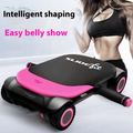 SlideFit abdominal wheel pink version with woman showing toned abs