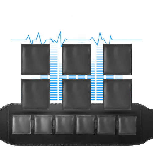 EMS electrode pads layout showing stimulation zones